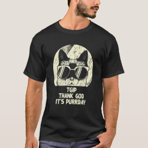 Camiseta Graças a Deus É Purrday Gato Kit de Fim de Semana