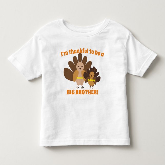 Camiseta Graças a ser um grande Irmão Turkeys (Frente)