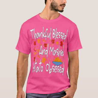 Camiseta Graças abençoado e amassado batata obcecada engraç
