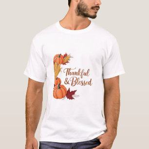 Camiseta Graças e abençoado: Uma Colheita de Ação de Graças