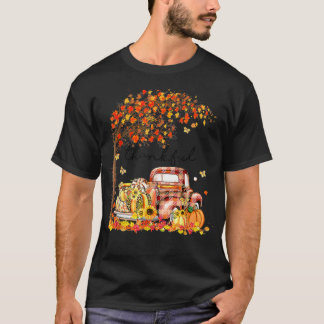 Camiseta Graças Feliz Abençoado Caminhão de Pumpkin Sua Que