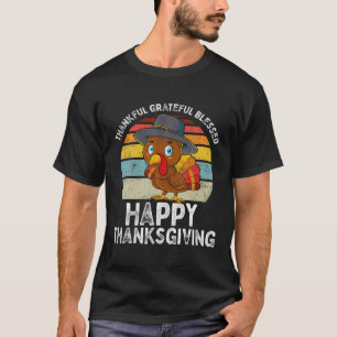 Camiseta Graças Feliz Feliz Feliz Turke de Ação de Graças