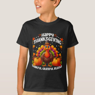 Camiseta Graças Feliz Feliz Feliz Turke de Ação de Graças