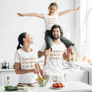 Camiseta Graças Grata Abençoado - As Crianças Caem Na Camis