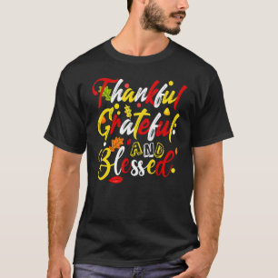 Camiseta Graças Grata E Abençoada Queda De Outono, Graças