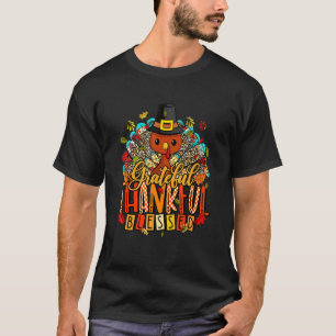 Camiseta Graças Grato E Abençoado Coração Turca Que Obrigad