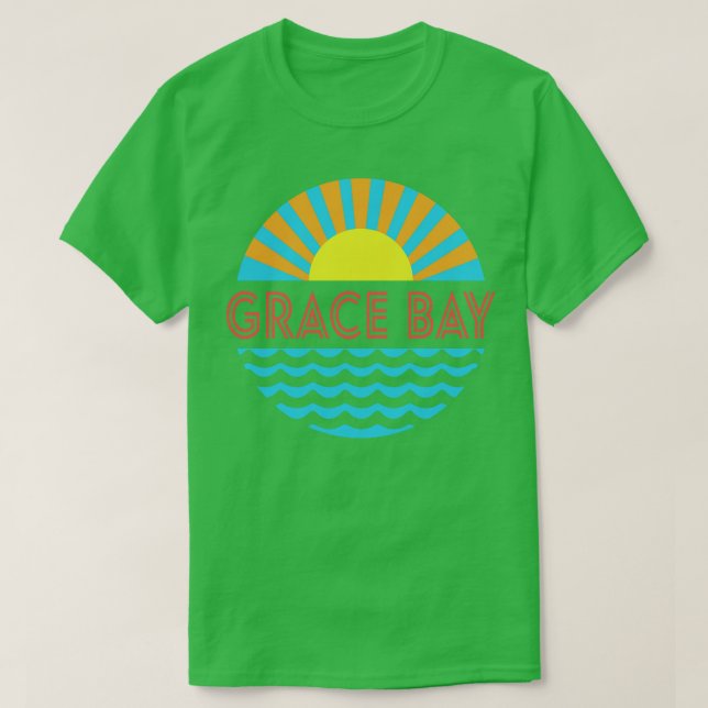 Camiseta Grace Bay Beach Sun E Waves (Frente do Design)
