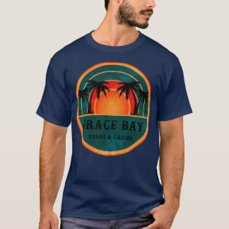Camiseta Grace Bay Turks Caicos Beach Retro Sunset
