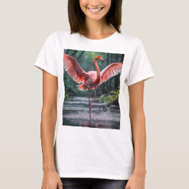 Camiseta Grace em Voo: O Riverdance dos Flamingos Rosa