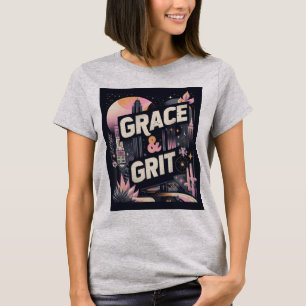 Camiseta Grace & Grit Modern Black Pink Typo