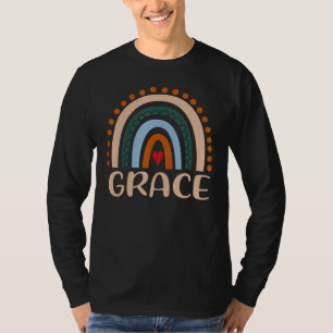 Camiseta Grace Name Personaliza Mulheres Engraçadas Rainbow