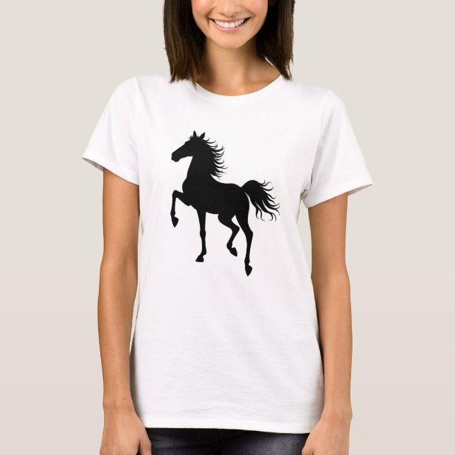 Camiseta Graceful Horse Silhouette in Motion (Frente)