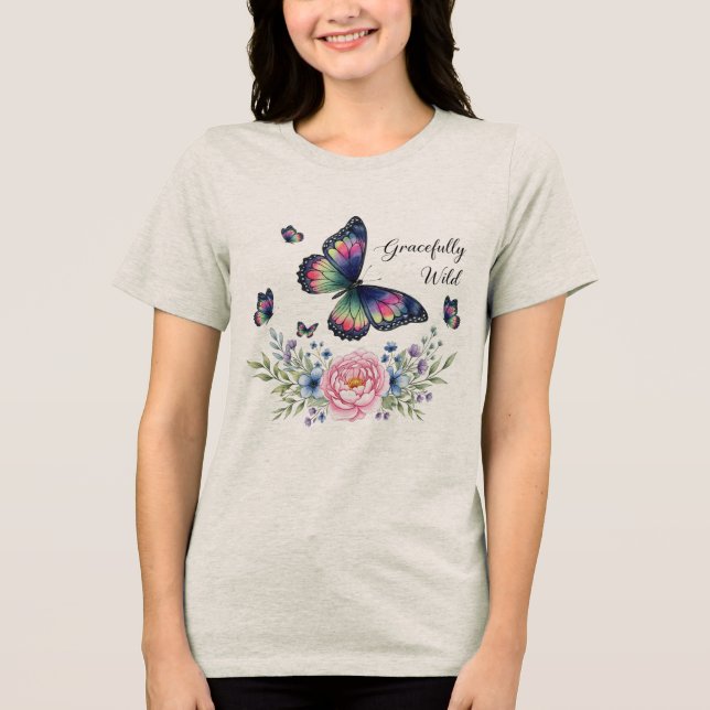 Camiseta 'Gracefully Wild'- dgn by Maaya Prints, Women's (Frente)
