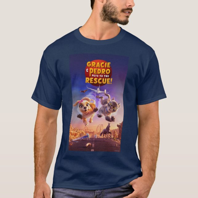 Camiseta Gracie & Pedro: Pets para o resgate! (Frente)