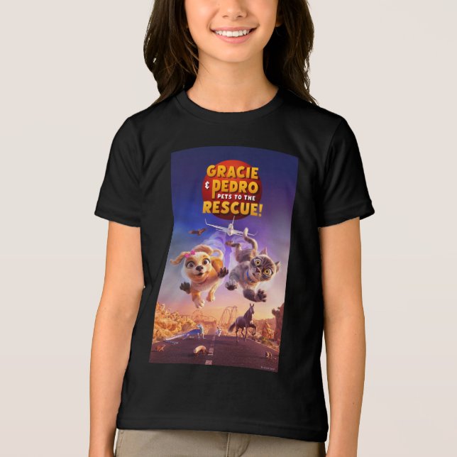 Camiseta Gracie & Pedro: Pets para o resgate! (Frente)