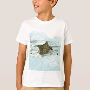 Camiseta Gracioso Ornamentado Eagle Ray, Pintado Pela Mão