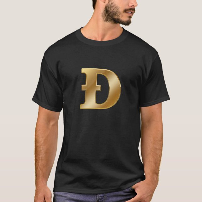 Camiseta Gradação De Sinal De Cripto De Dogecoina Para Inve (Frente)