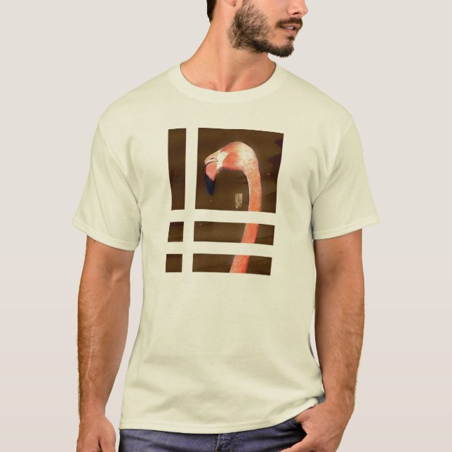 Camiseta grade de flamingo (Frente)