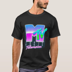 Camiseta Grade MTV Vaporwave com Estética Retro Neon