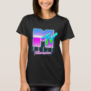 Camiseta Grade MTV Vaporwave com Estética Retro Neon