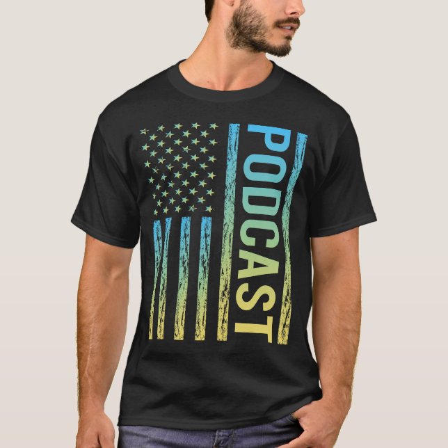 Camiseta Gradient Flag Podcast Podcasts (Frente)