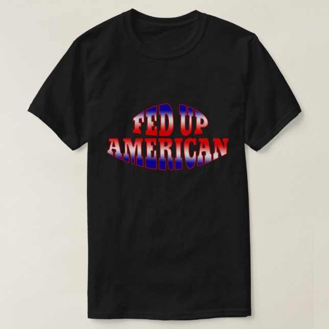 Camiseta Gradiente Azul Branco Vermelho FED ALIMENTADO AMER (Frente do Design)