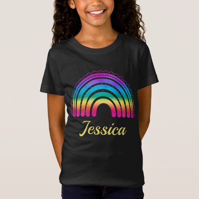 Camiseta Gradiente Colorido Boho Arco-Íris (Frente)