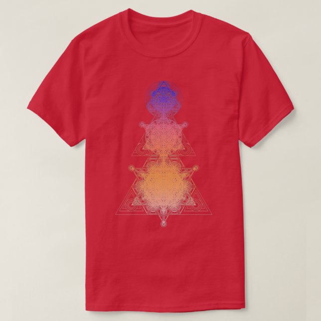 Camiseta Gradiente da Super Geometria do Triângulo (Frente do Design)