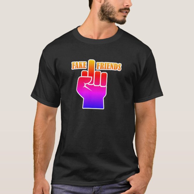 Camiseta Gradiente de Cor Amigos Falsos (Frente)