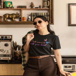 Camiseta Gradiente do arco-íris 'Crie paixão com seu coraçã