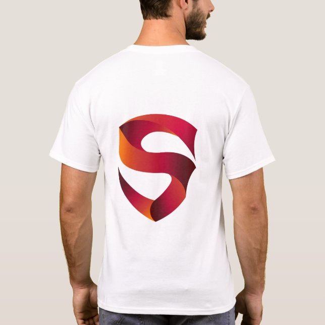 Camiseta Gradiente Ribbon S Logo – Design de Monograma Mode (Verso)