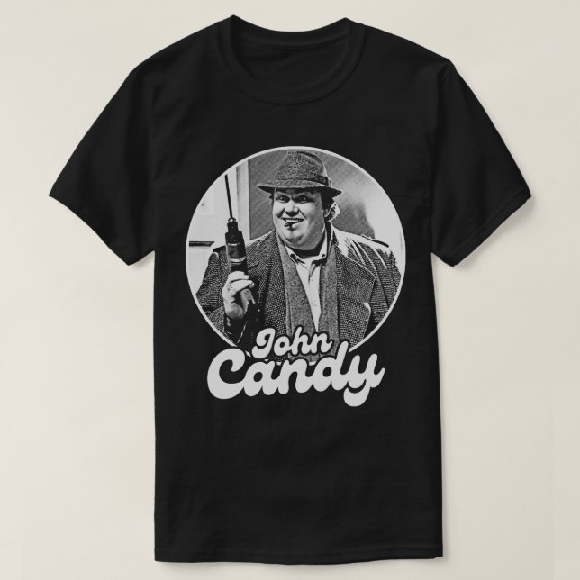 Camiseta Gradientes John Candy Desenhando Trabalho de arte (Frente do Design)