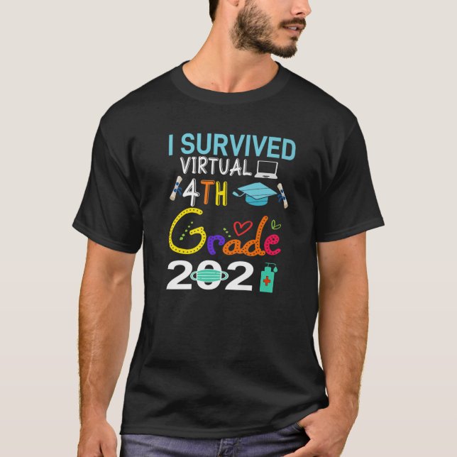 Camiseta Graduação 2021 I Sobreviveu A 4º Gradu Virtual (Frente)