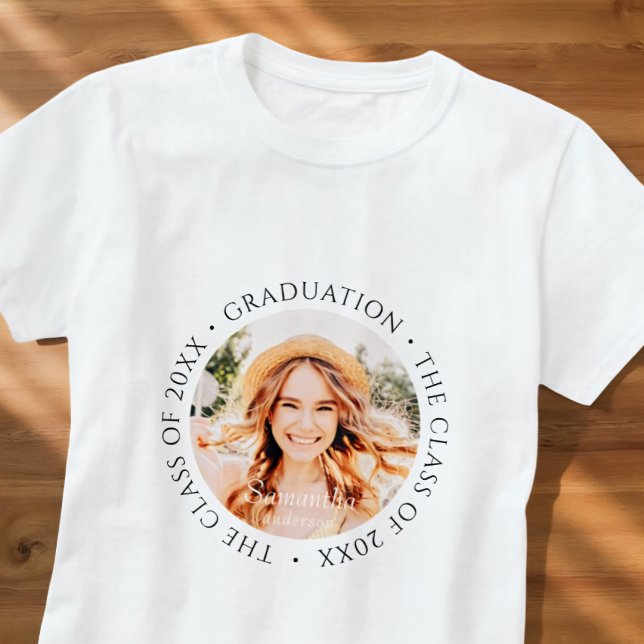 Camiseta Graduação A Classe de Foto Simples Moderna 20XX (Criador carregado)