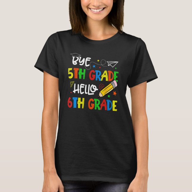 Camiseta Graduação Bye 5 Nível Hello 6 Graus Voltar para S (Frente)