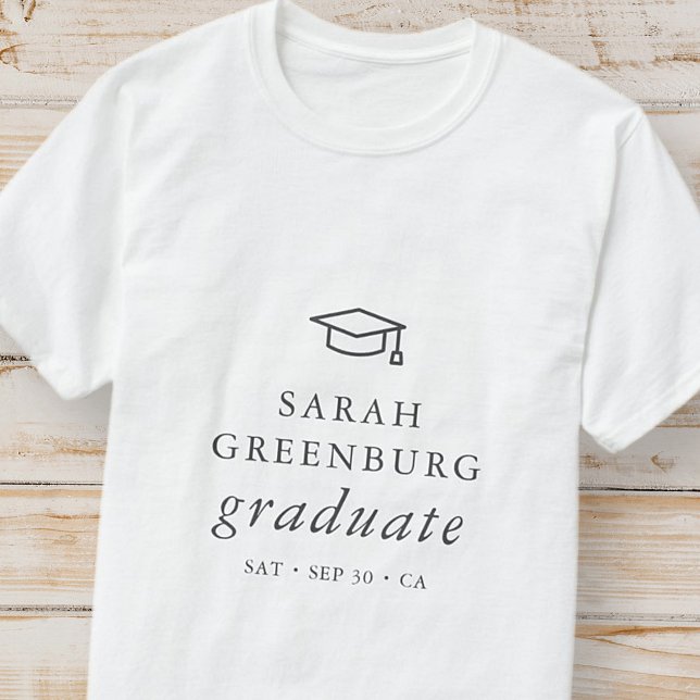 Camiseta Graduação Chic Simples Mínima Moderna do formando (Criador carregado)