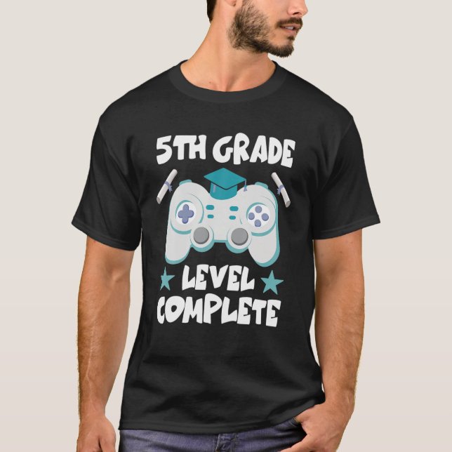 Camiseta Graduação Completa Nível 5 Classe De Gamer De Grad (Frente)