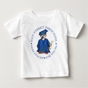Camiseta Graduação da pré-escola Boné azul-Formando