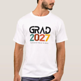 Camiseta Graduação da Turma de 2027 Retro Vintage Minimalis