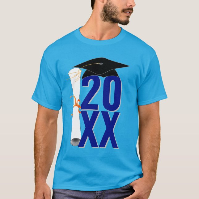 Camiseta Graduação de Bonés e Diploma de Formando 20XX (Frente)