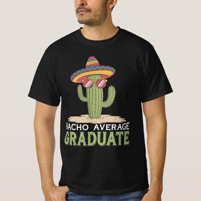 Camiseta Graduação de Cactus Média de Formando Nacho Mexica (Frente)