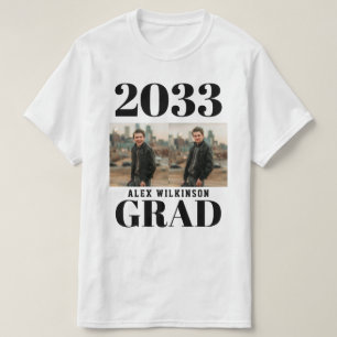 Camiseta Graduação de Foto em Tipografia Simples Preta 2