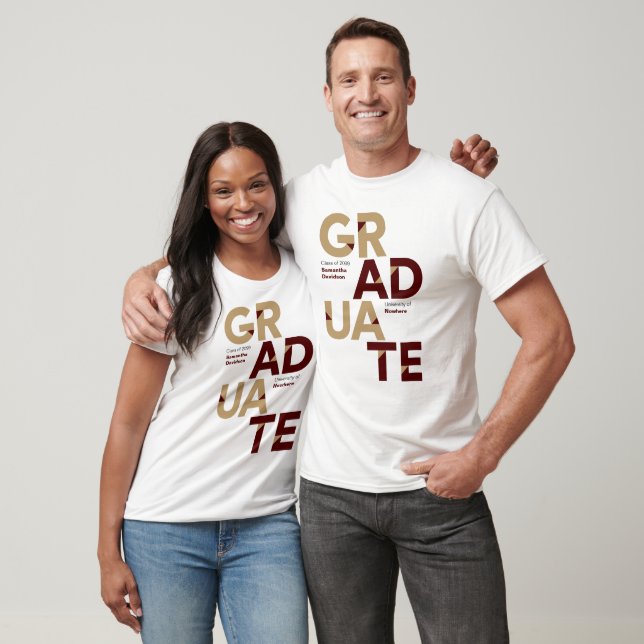 Camiseta Graduação de Letras Ângulo Grande e Dourado Maroon (Unissex)