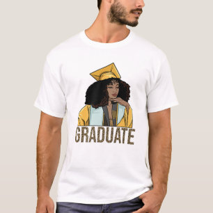 Camiseta Graduação de Meninas Negras Melanin Formando Gradu
