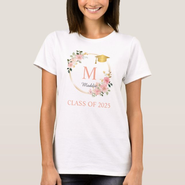 Camiseta Graduação de Meninas Rosa Monograma (Frente)