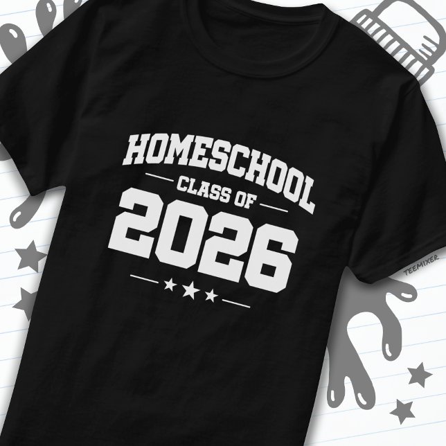 Camiseta Graduação de volta à aula de Home School de 2026 (Criador carregado)