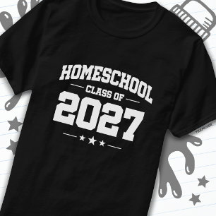 Camiseta Graduação de volta à aula de Home School de 2027