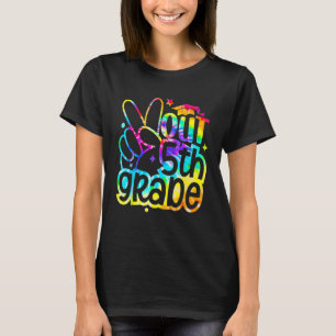 Camiseta Graduação Do 5 Da Peace Out No Dia Passado Da Esco