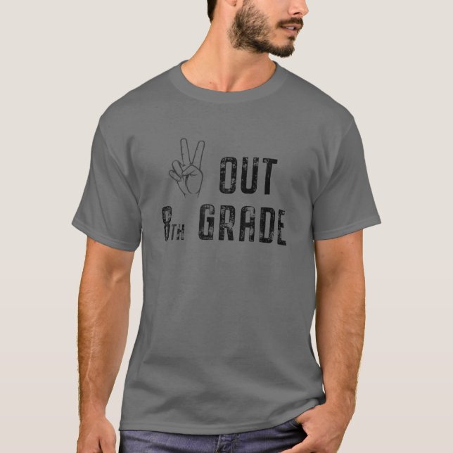 Camiseta Graduação Do 8º Grau Oferece Ideia De Paz Fora Da  (Frente)