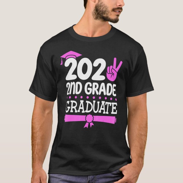 Camiseta Graduação Do Grau De segundo 2022 Peace Out Second (Frente)